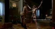 Busty lesbian mistress in stockings and tight robe span