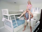 Petite teen bangs in room with bunk beds