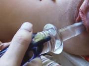 Teen lesbians enjoy playing pussies in a camp site