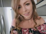First time teen harlot blows my cock in lingerie