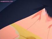 Shy anime babe gets boobs rubbed