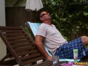 Riley fucks by the steps of the pool