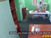 Blonde Nathaly gets licked and railed by corrupt doctor