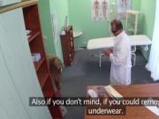 Busty blonde makes baby with doctor