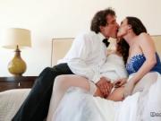 Busty stepmom in threesome with couple