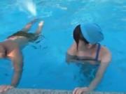 Cute Japanese swim girl gets abused in a public pool by