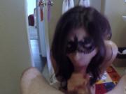 Brunette teen hd Swalloween Fun