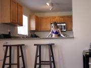 Toned teen girlfriend banged big dick