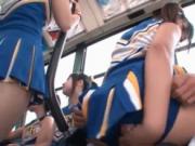Horny Asian cheer leader with nice body riding on this