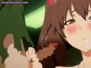 Busty anime babe gets old fat cock