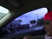 Kinky teen babe Natalie Monroe gets screwed in the car