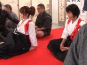 Sexy Japanese karate babe gets fucked in the gym by Wei