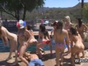 Pool party ends with hot fucking