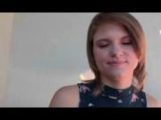 Bitchy teen rubbing her craving shaved pussy