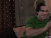 Sexy brunette hoe gets naked and gives great massage by