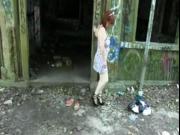 Dirty Whore in a Dirty Place Masturbate Herself in Fron