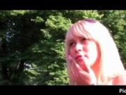 Attractive blond pickup bitch gives amazing blowjob and