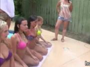 Group of poor amateur girls hosed down and does lesbo s