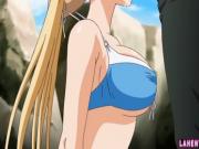 Blonde hentai girl sucks and gets fucked on the beach