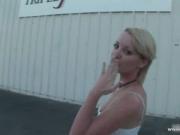 Foxy blond foxy shows her hooters in public place 1 by