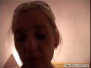 Sexy blonde amateur girl sucking big dick for money by