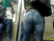 Great Ass In Jeans On A Subway