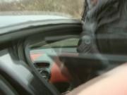 Watch Anina and two horny guys in the car
