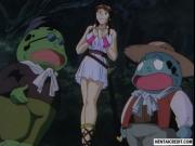 Hentai girl gets caught and toyed rough