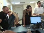 Teen funny guys get paid to play sex games in an office