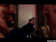 Nasty dirty hotties getting hardcore fucked at New Year