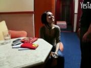 Real amateur Czech couple threesome fucking for some mo