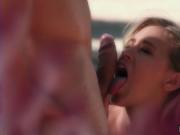 Sexy brunette babe gets her tits sucked hard outdoor 2