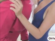MILF Samantha invites blonde teen Chloe to have threeso