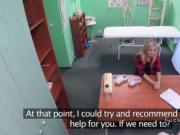 Blonde with smoking problem bangs doctor