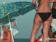 Nude beach voyeur video of hot playful nudists in water