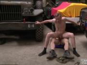 Older man sitting down while twink sucks his cock and g