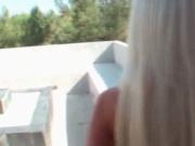 Dirty blonde eats massive dick in POV style