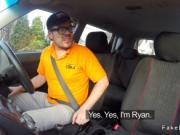 Monster boobs mature blowjob in car