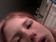 Piss lover lesbian teen gets mouth fucked with a dildo