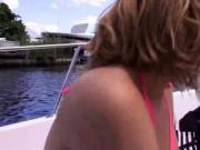 Blonde gf Kendall Kross fucking with her bf in the boat