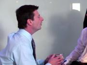 Intense anal trio at the bar