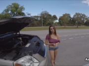 Fucking flashing big tit in my car