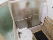 Hot blonde takes a shower on spycam