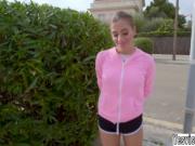 Babe Silvia have sex with the stranger for a lot of cas