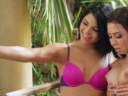 Miss Morgan ogling their tits and asses