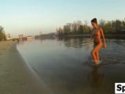 Naked Russian Girl At A Beach