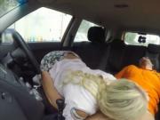 Blonde Scottish Amber Deen fucked hard by driving instr