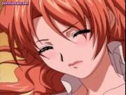 Hottie anime secretary in stockings