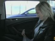 Blonde amateur rammed hard in taxi