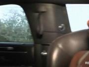 Two beauties suck dick on the car backseat